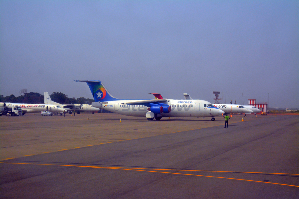 Accra airport, local lights